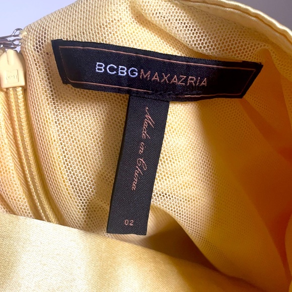 Bc Bg max azaria yellow satin dress - Picture 3 of 5